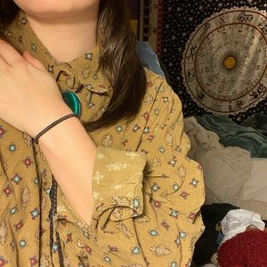 corduroy tan sepia button up